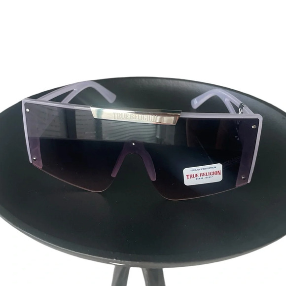 True Religion Lila Rose Frame Oversized Gladiator Futuristic Sunglasses - Picture 6 of 6